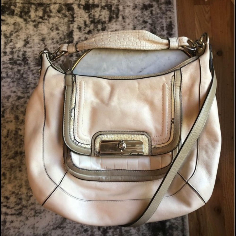 Coach 16803 Kristin Spectator Ivory Leather Hobo Bag